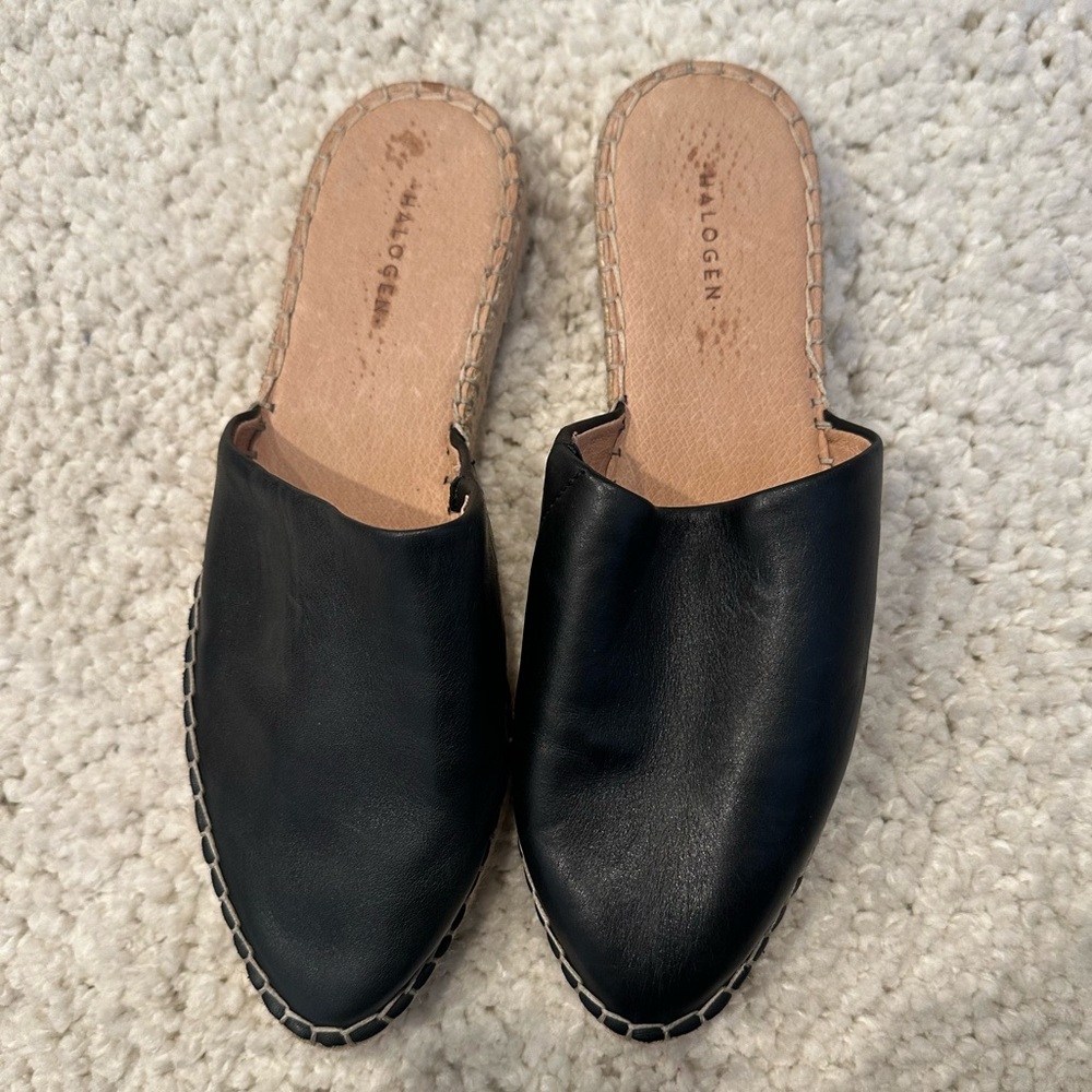 Halogen leather slip on espadrilles womens size 7